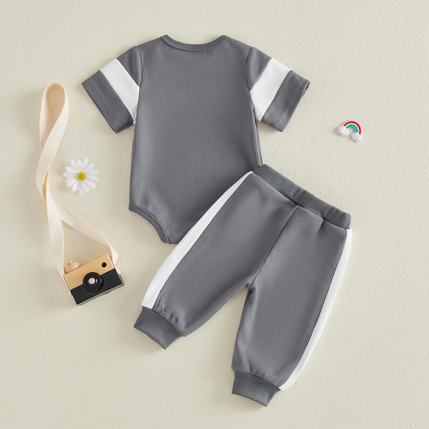 SAYOO Infant Baby Boy Clothes 3 6 12 18 Months Fall Winter Outfit Bear Romper Mama's Boy Embroidery Pants 2Pcs Tracksuit - Image 6