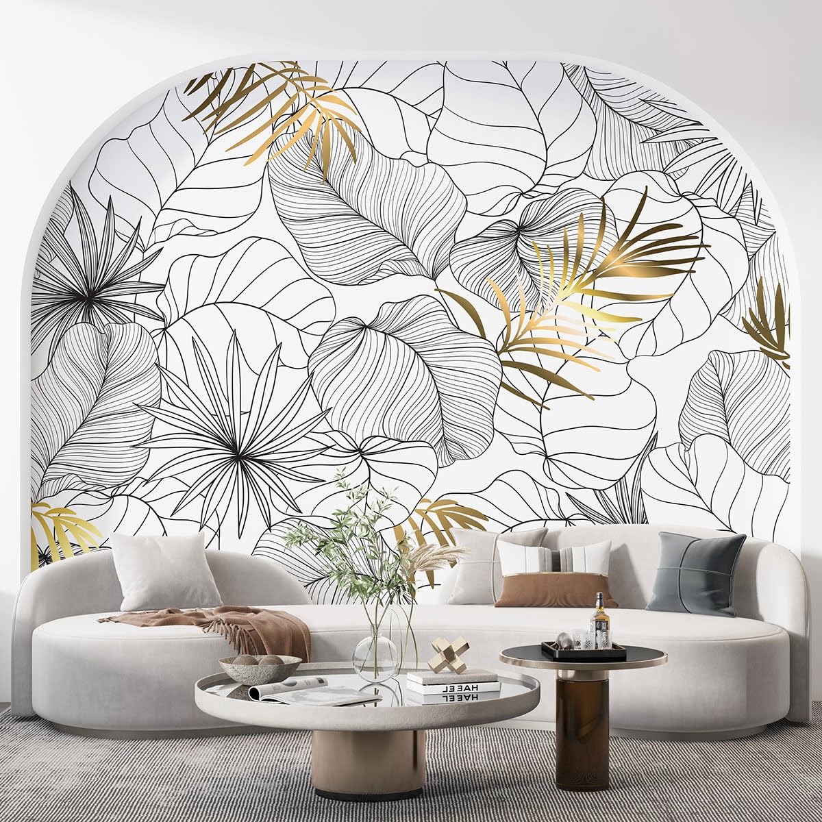 Papier peint panoramique Fleurs Lumalea pour couvrir un grand mur blanc