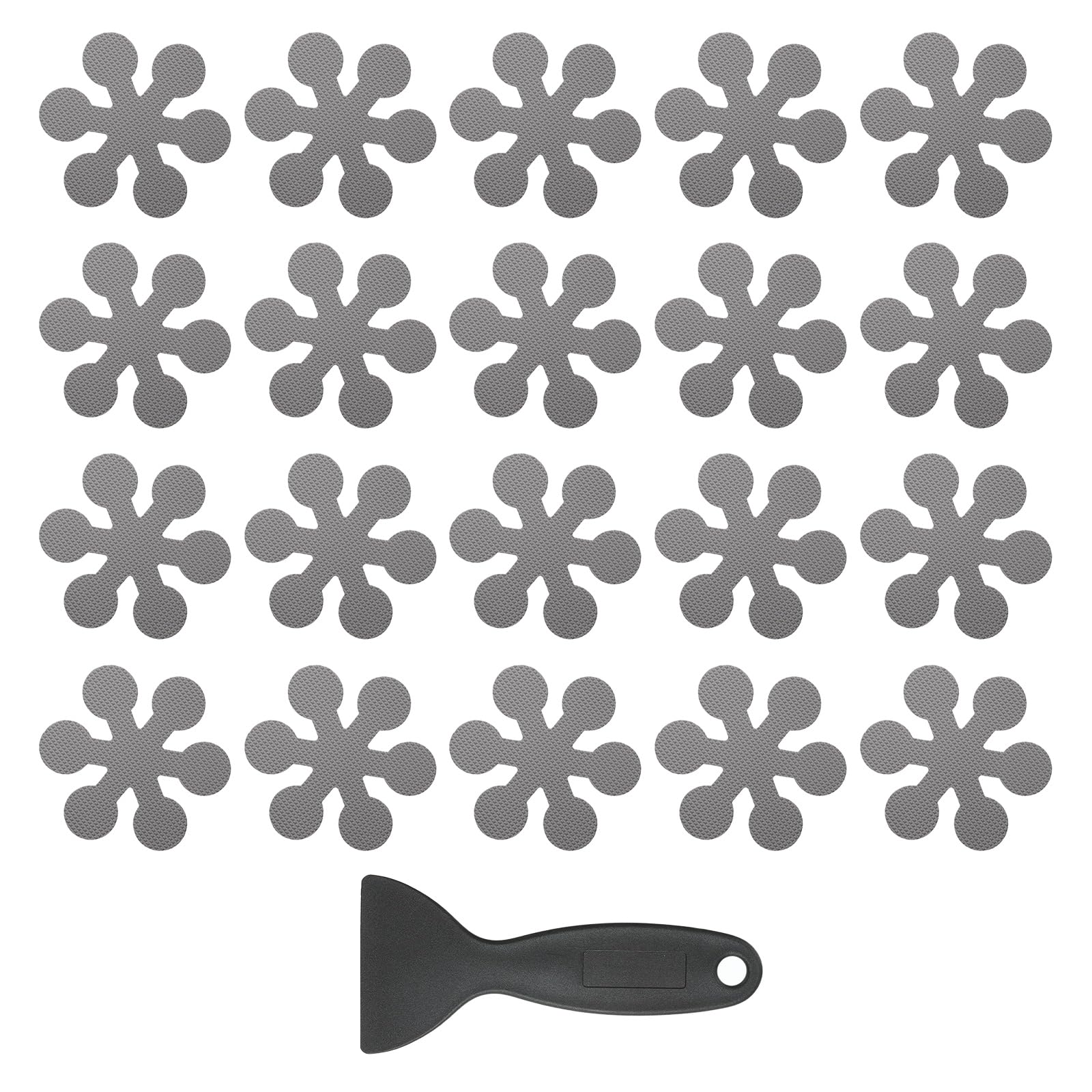 Autocollants de baignoire antidérapants PATIKIL gris en forme de flocon de neige | x20