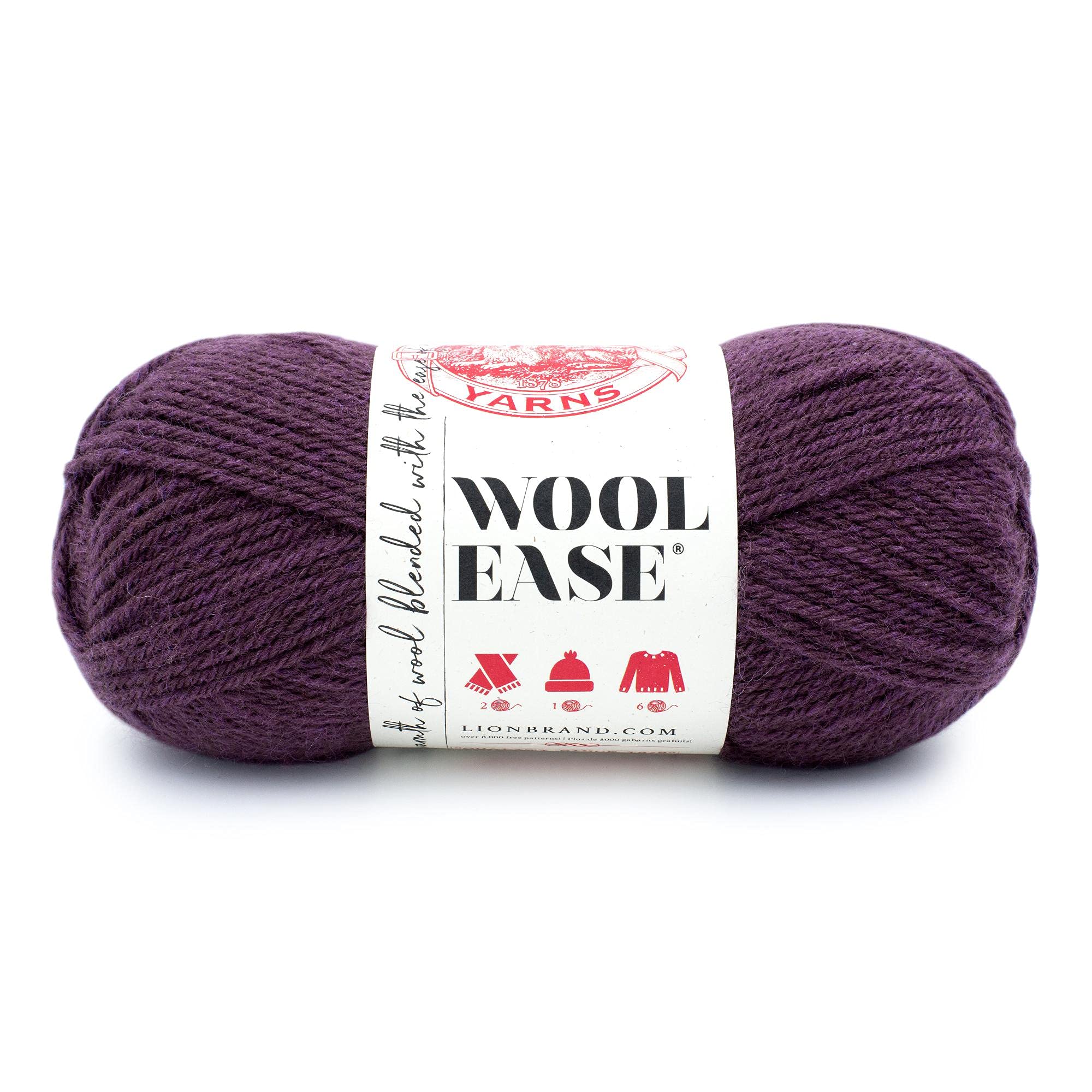 Lion Brand Wool Yarn, Worsted Yarn for Knitting, Crocheting and handicrafts, 1 Pack, Purple (Raindrops) โ image 1
