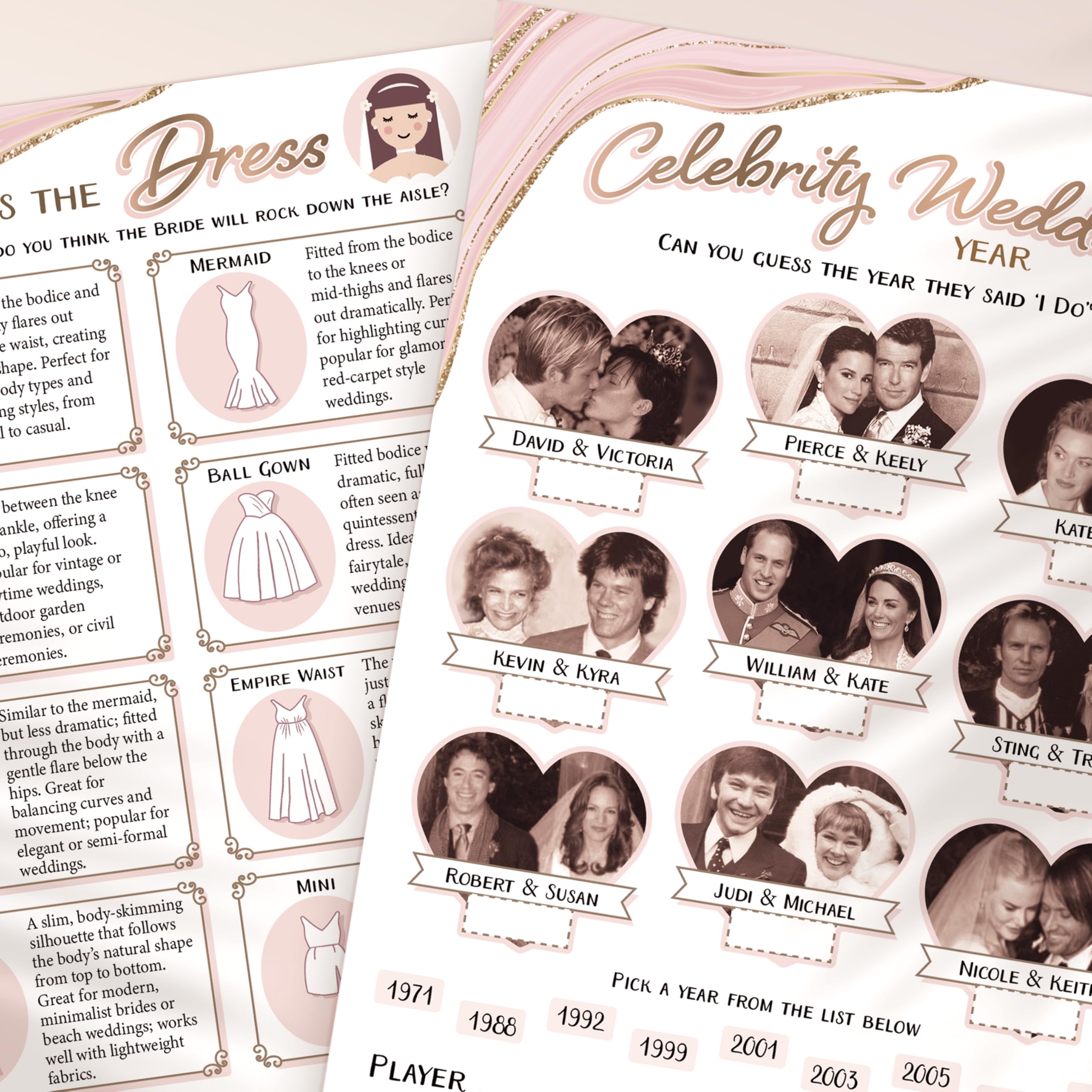 Rose Gold Hen Party Games (7 Fun & Elegant Games for 12 Guests), Classy Bachelorette - Image 2