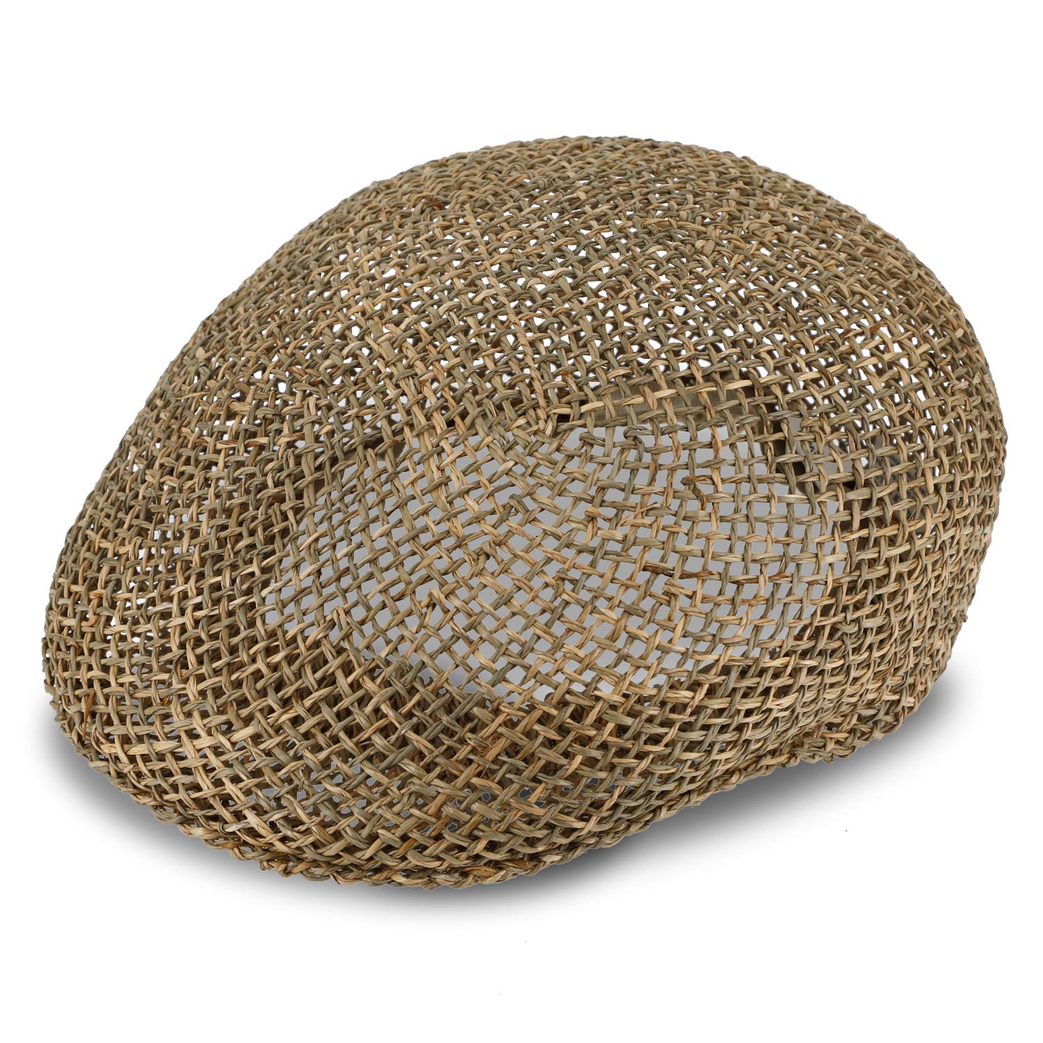 fiebig Straw Cap for Women & Men | Summer Cap Made of 100% Straw | Shield Cap with Inner Band Made in Italy | Natural Flat Cap for Spring & Summer in Many Sizes (57-M)