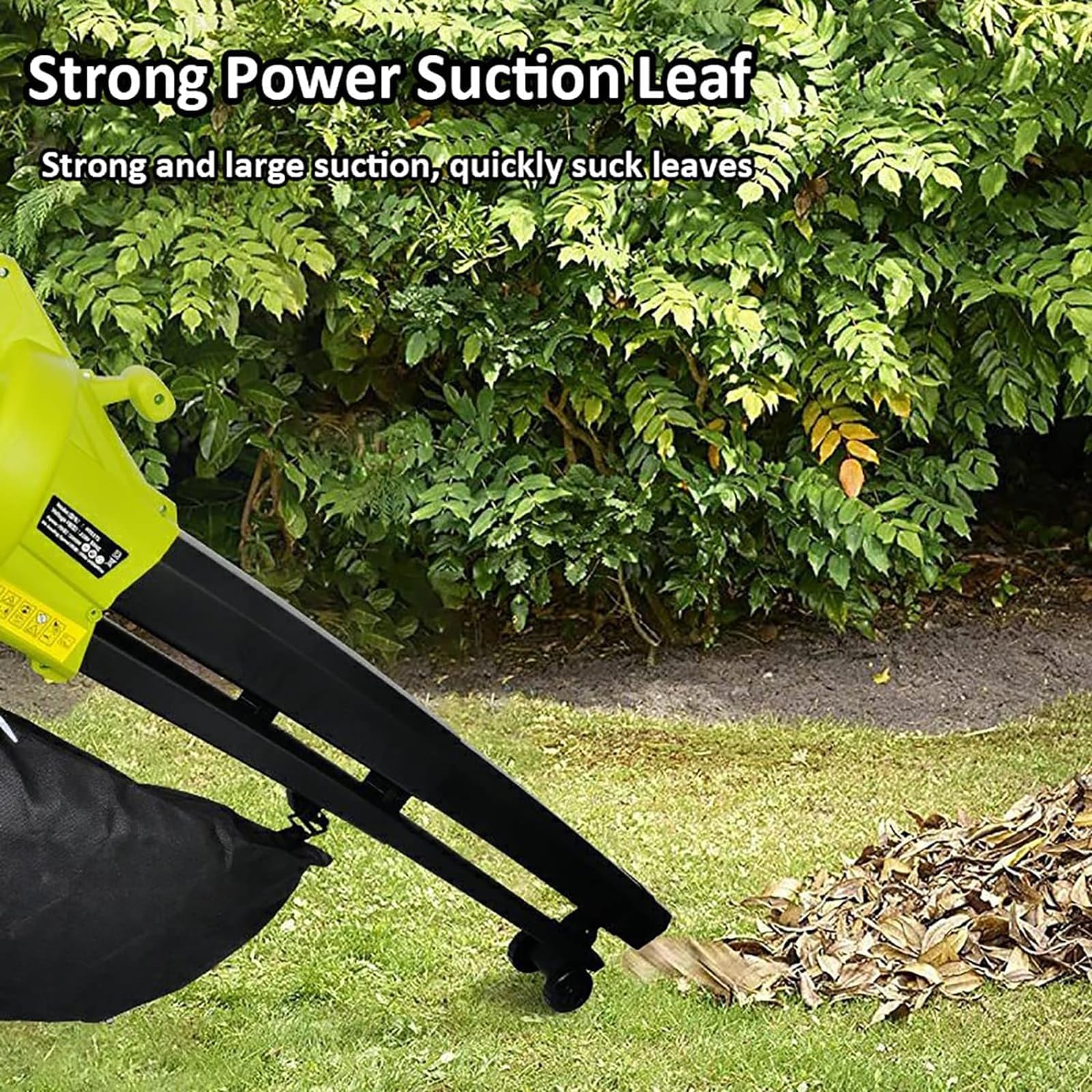 FfiMe Moderno Soplador y Aspirador de Hojas, Soplador de 3000W con Bolsa Recolectora de 40L, Cable de 5m, Ruedas y Correas para Quitar Hojas, Escombros y Desechos de Jardines, Patios