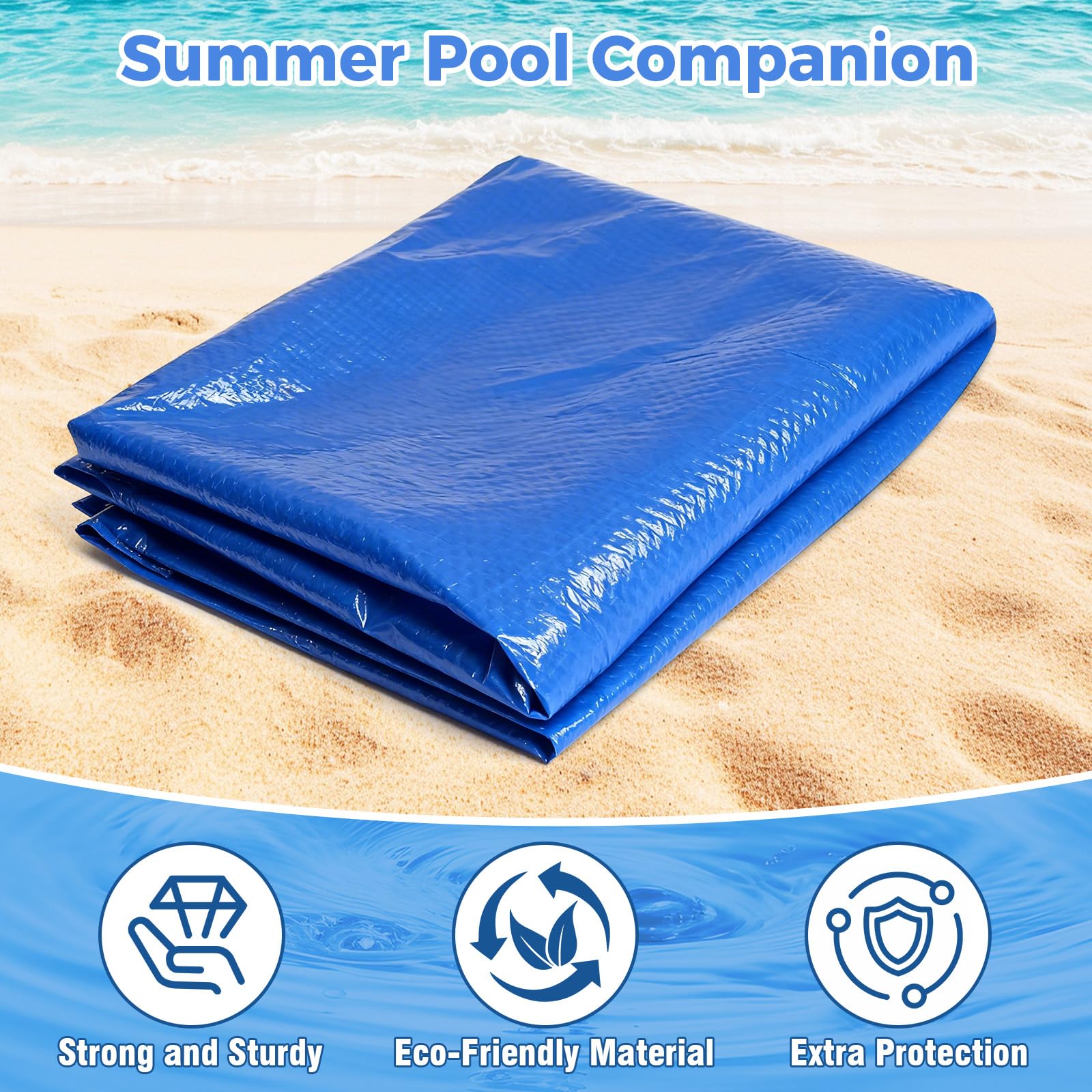 Tapis de Sol Piscine, 300 X 210 CM Tapis Piscine Hors Sol, Tapi Sols Piscines Hors Sols, Adapté Aux Piscines Rectangulaires, Protège Le Fond de La Pisciness, Résistant À L'usure Et Aux Déchirures