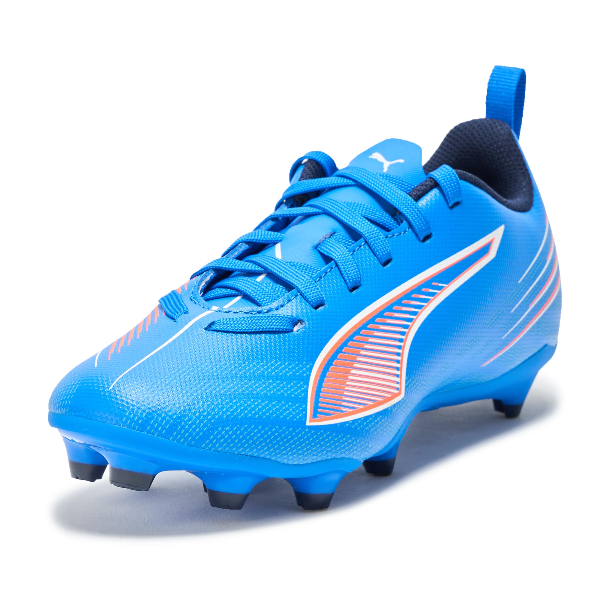 Puma Unisex dziecięce Play Firm, Artificial Ground Soccer Cleats Sneaker, Ultra Blue-White-Glowing Red Ah25