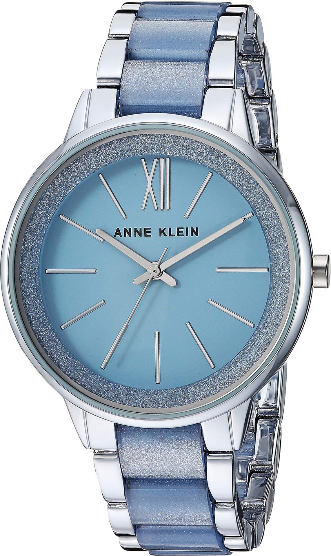 Anne Klein resin bracelet watch, pink gold-tone