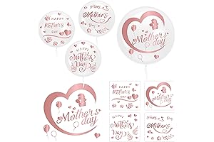 CNhoqc Rose Gold Mother's Day Balloon Stickers with Bobo Balloons