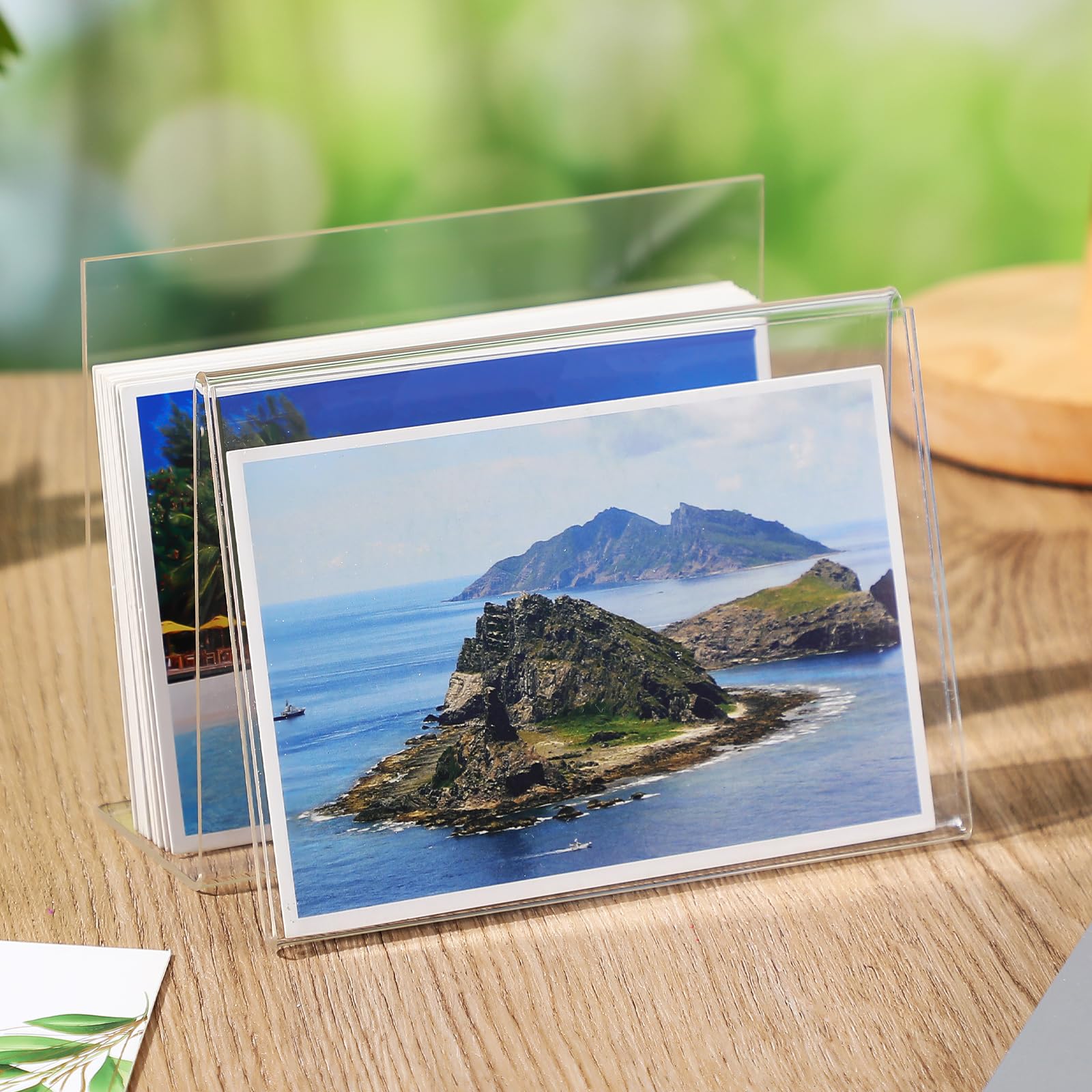 Vicenpal 12 supporti per biglietti da visita in acrilico trasparente, espositore per biglietti da visita, porta biglietti da visita, organizer per carte di credito, scrivania, tavolo, casa, ufficio,
