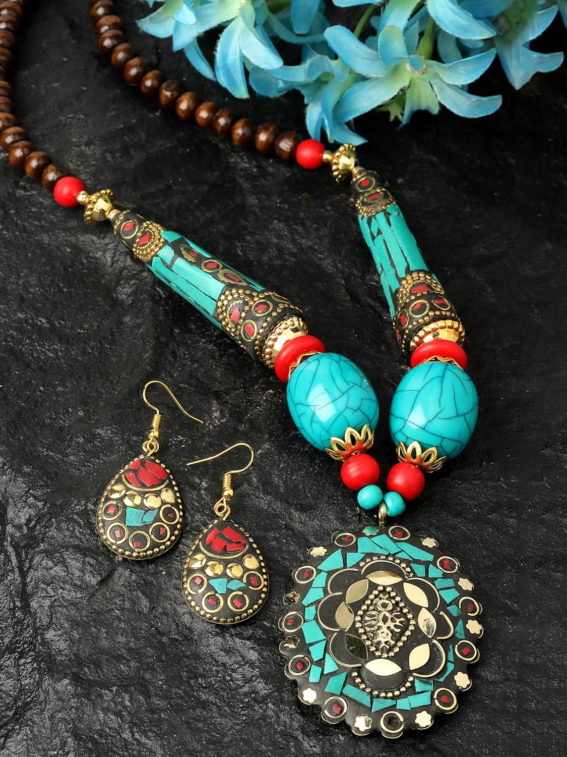 Tibetan Pendant Necklace Set