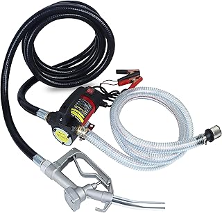 12V Fuel Transfer Pump, Diesel Transfer Pump with Filter, Hose and Nozzle for Diesel, Kerosene and Transformer Oil, 12 GPM Self-priming Diesel Transfer Pump Kit