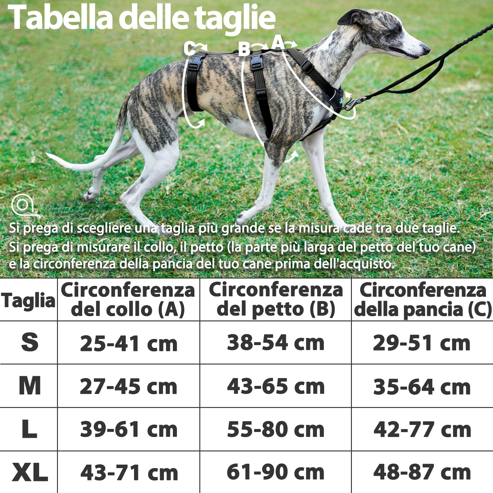 Paworld Pettorina Antifuga Cane, Pettorina Anti Tiro per Cani, Pettorina Cane Taglia Grande, Pettorina Regolabile Cane, Traspirante, Senza Soffocamenti, Allenamento alla Camminata (Nero,L)