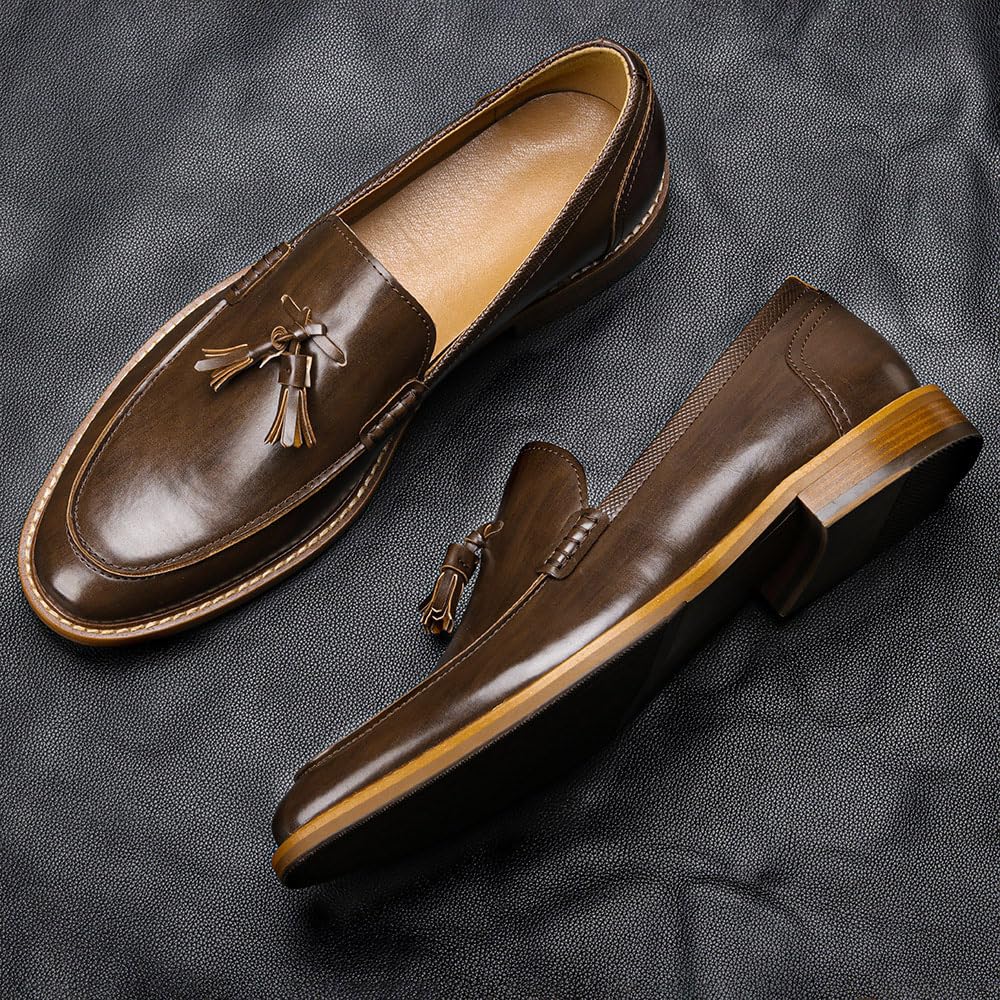 Harssidanzar Scarpe da uomo vintage con nappe e mocassini KM306EU
