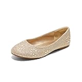 Girls Dress Shoes Slip-on Rhinestone Glitter Ballet Flats for Wedding, Party, Birthday, Prom, Little Kid/Big Kid
