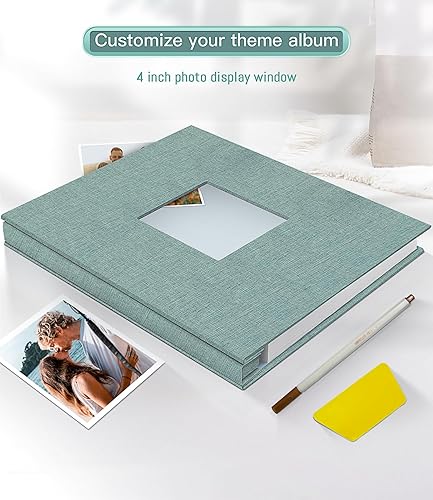 Miniatura 2 de popotop Álbum de fotos autoadhesivo con ventana de visualización de imágenes, 40 páginas, kit de suministros para álbumes de recortes para fotos de