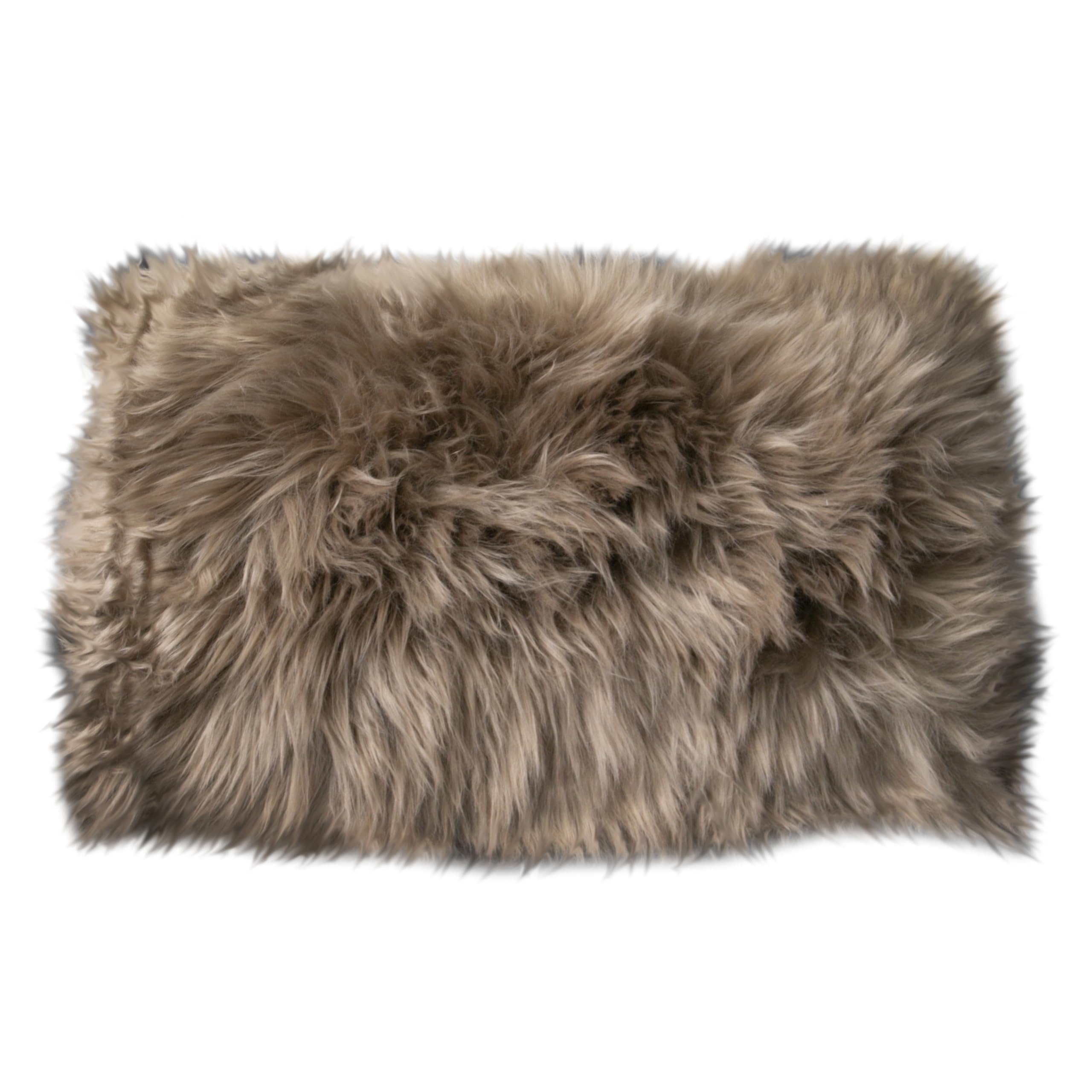 Simply Sheepskin Cushion - Genuine New Zealand Sheepskin Wool Pillow - Cushion Insert Included - Durable Sofa Cushion for Sofa, Chair & Couch - 30x50 cm, Light Brown