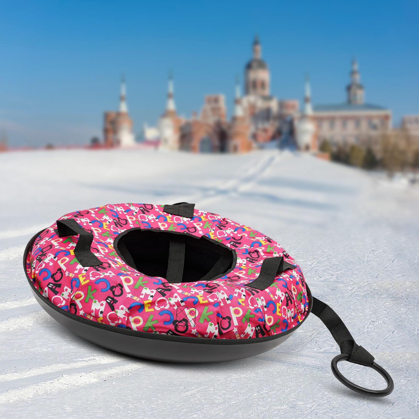 YIYIBYUS Inflatable Sledding Tube,Oxford Cloth Inflatable Sledding Tube, Snow Sleds for Adult, Inflatable Sled