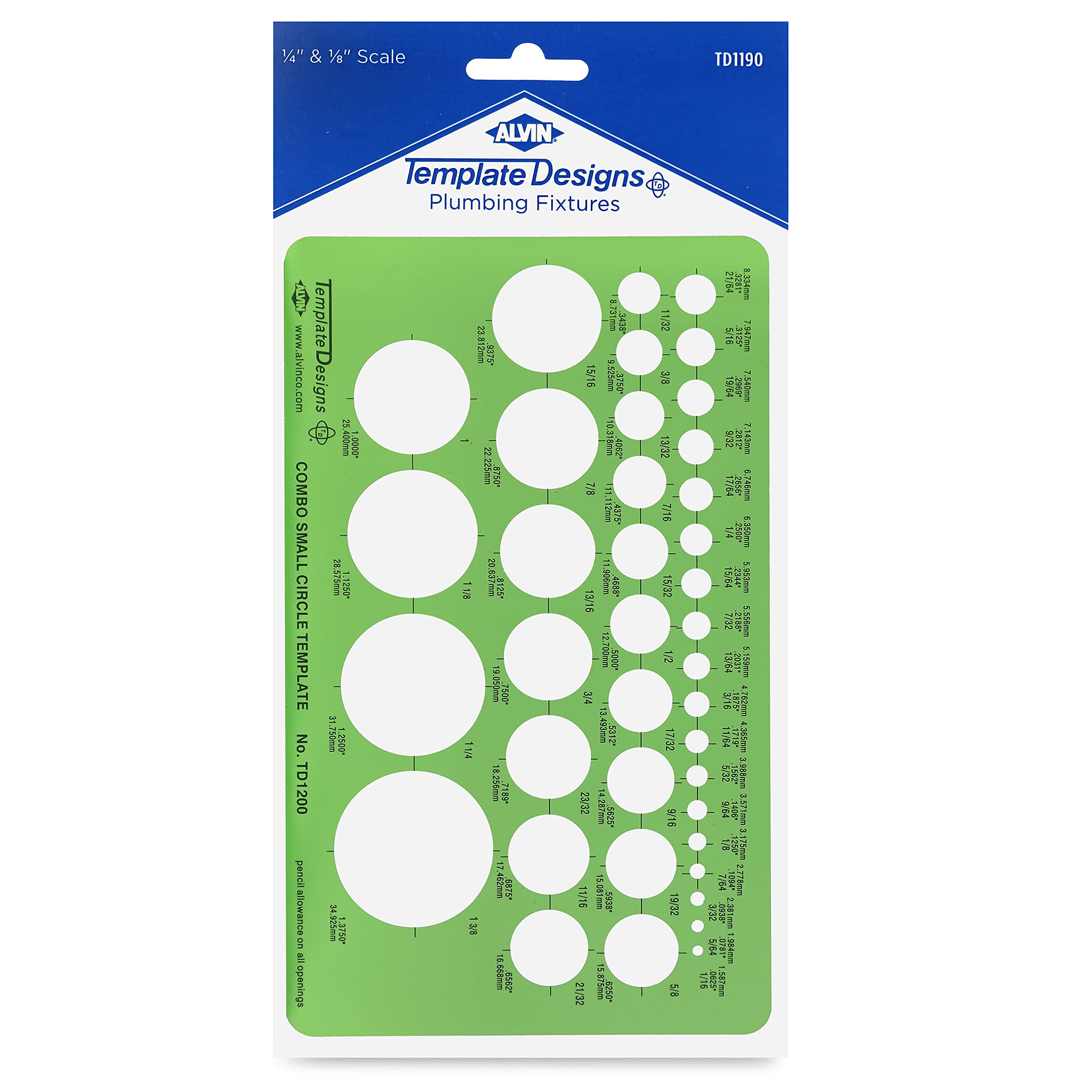 Amazon.com: ALVIN Circle Guide Template, 4.25 inches x 7.25 inches x .030  inches