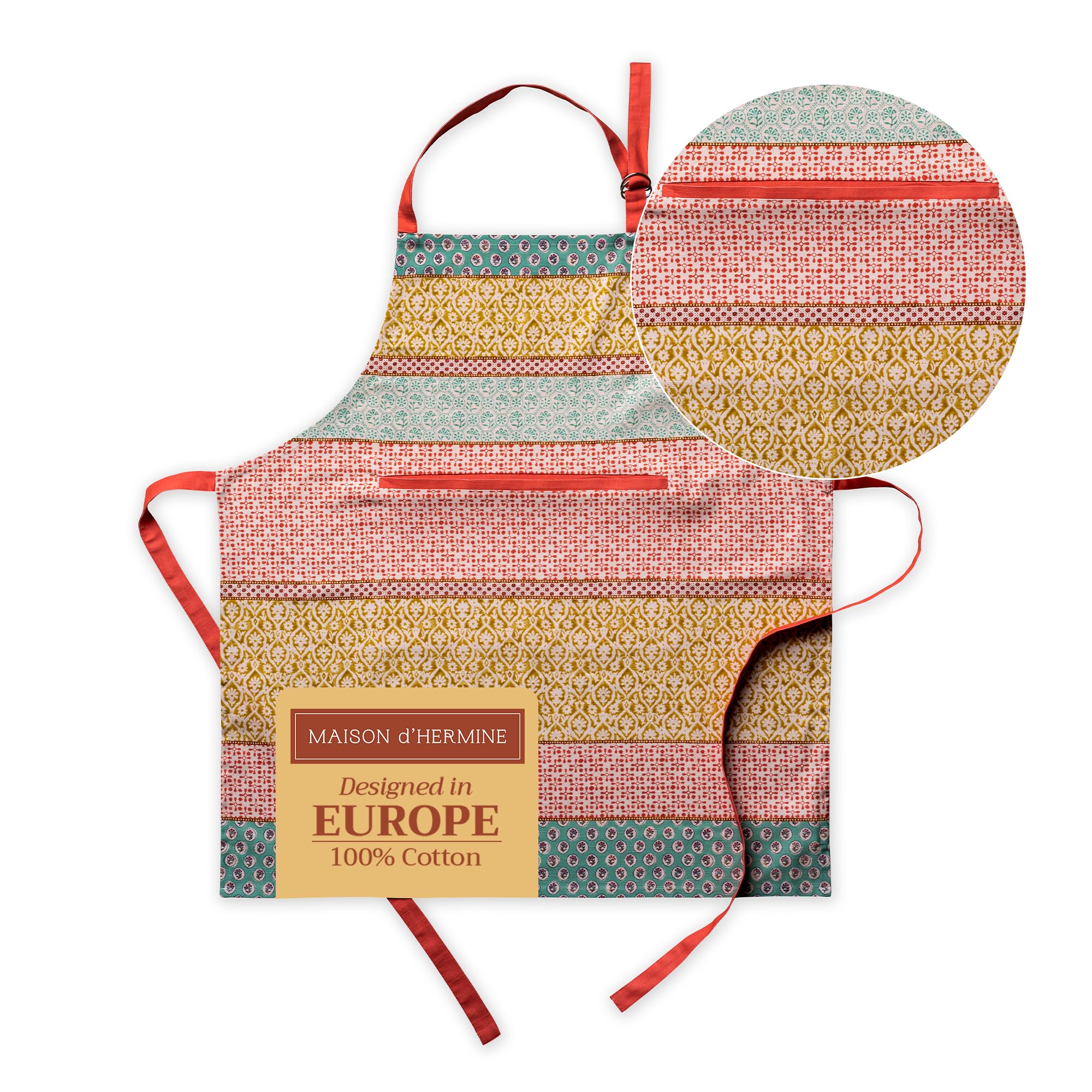 Maison d'Hermine Schürze, 100% Baumwolle (70 cm x 85 cm, 1er-Set)