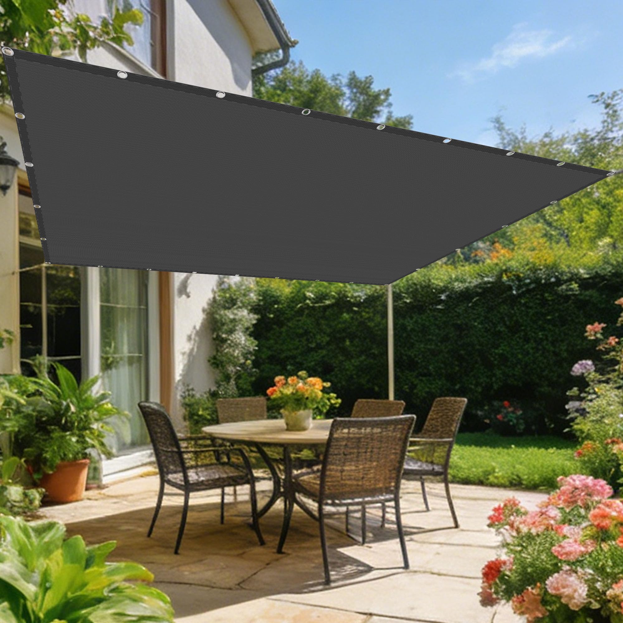 Toile imperméable de terrasse 3.5x6.5m pour un repas à l'abri du vent