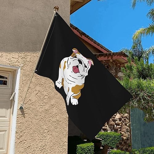 Miniatura 6 de Bandera de jardín de Bulldogs ingleses de 3 x 5 pies, decoración al aire libre, letrero de fiesta desfile brisa para el hogar, banderas a prueba de