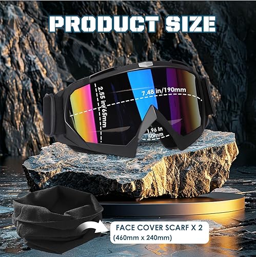 Miniatura 3 de OXG - Gafas para motocicleta, cuatrimoto y bicicleta de motocross, gafas de motocicleta para hombres, gafas de motocross, gafas de esquí, protección