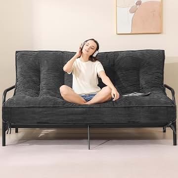 8 Inch Futon Mattress Full Size, Extra Thick Futon Sofa Bed Upgraded Japanese Floor Mattress Floor Futons Mattress for Adults Foldable Japanese Futon Mattress 8