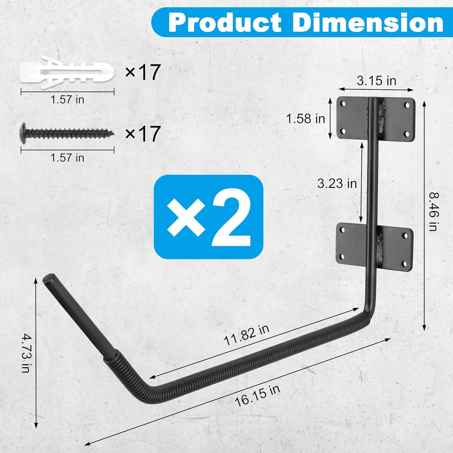 RedCall Kayak Storage Rack,Heavy Duty Kayak Wall Mount Hooks for Garage Utility Storage Hangers, 100LB Garage Hooks for Canoes, Snowboard, Surfboard, Skiis, Paddle Boards, Ladders, Bikes Black-2 Pack