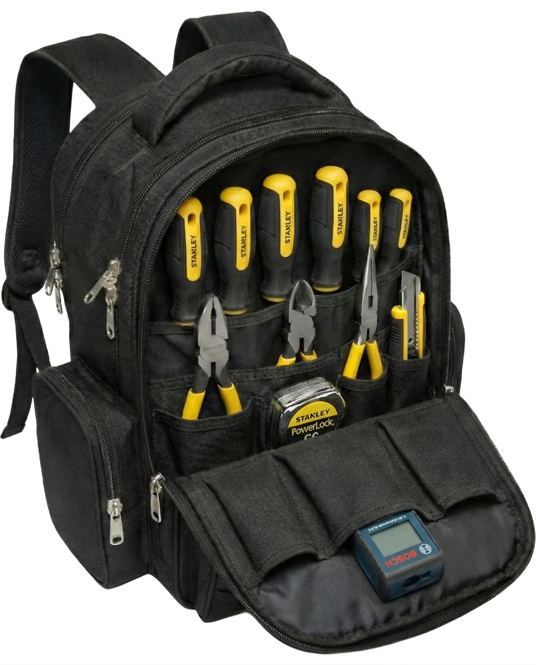 Tool Bag Backpack 50 Pockets Premium Heavy Duty Urban CORD Professional Electrician Technician Industrial Multipurpose Storage BACKPACK