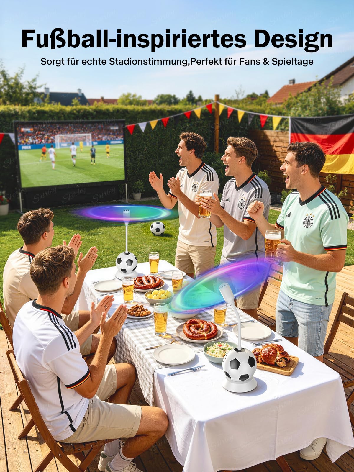 Fliegenwedler, Fliegenabwehr Tischventilator mit Haken, Soft-Stop, Tragbarer Mückenventilator& Fliegenvertreiber, Effektiver Schutz gegen Fliegen, Mücken und Wespen für Tisch,Terrasse,Restaurant,2 Stk