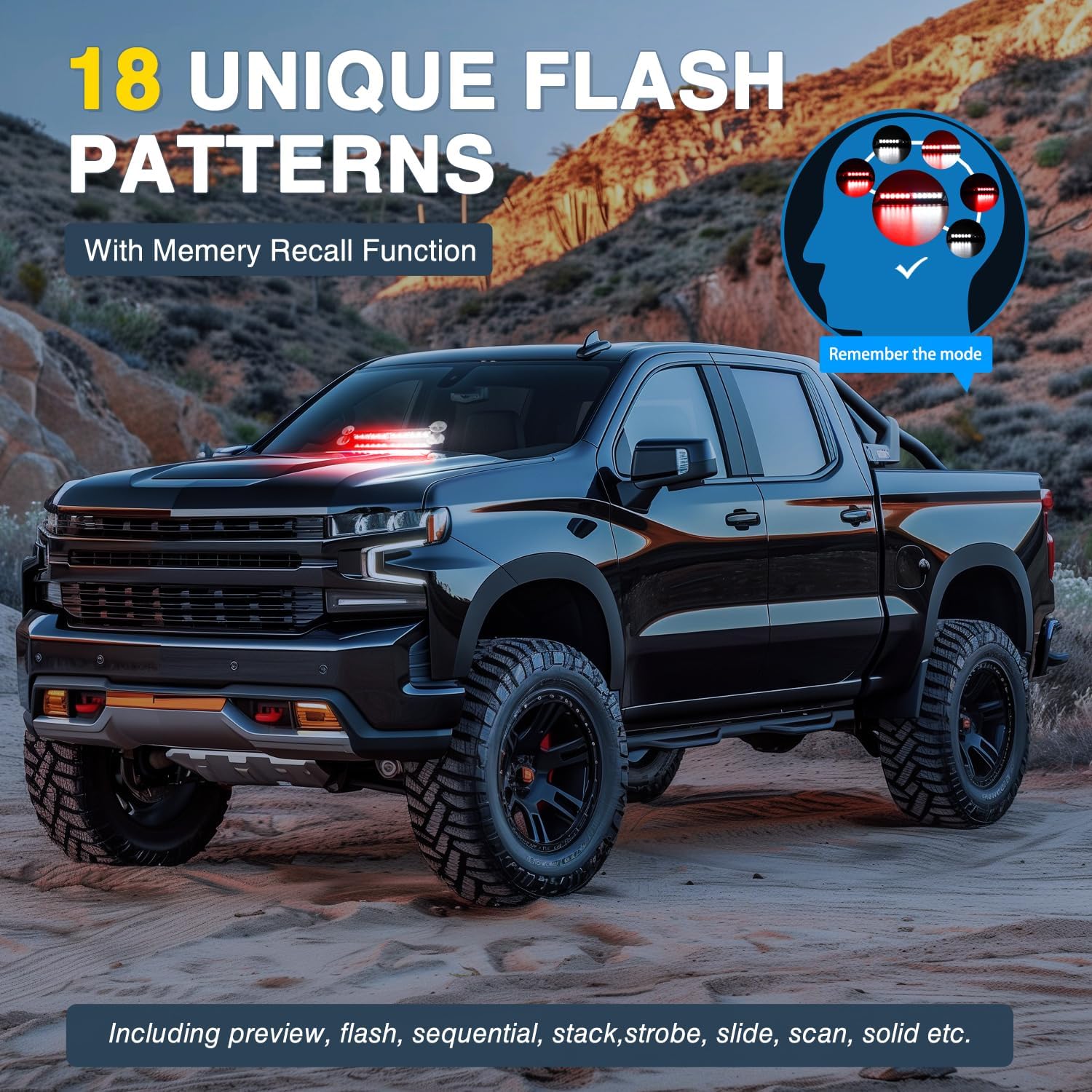 Nilight 12LED Traffic Advisor Strobe Light Bar Red White Emergency Warning Hazard Safety Dash Front/Rear Windshield Flashing Lights for Cars Trucks Police Firefighter Plow Construction Vehicles