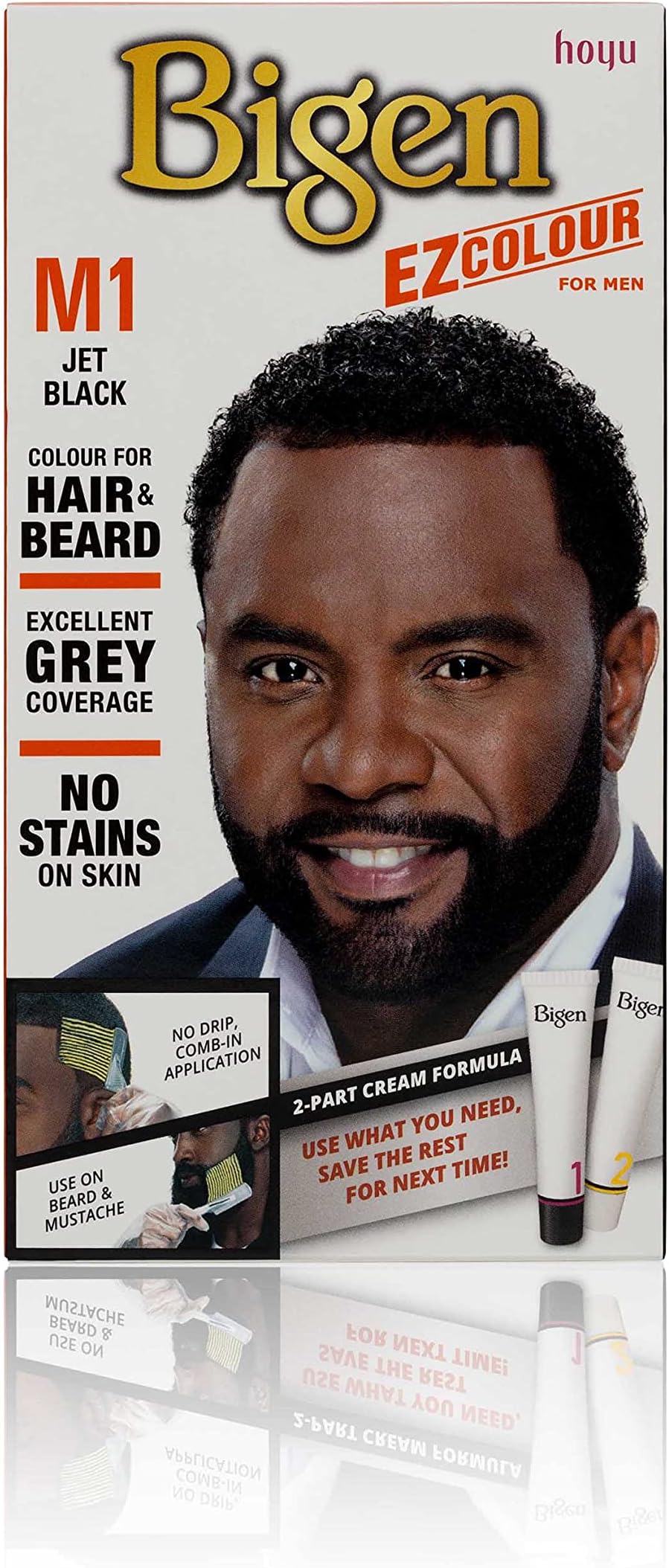 Bigen EZ Colour for Men, Permanent Colour for Hair and Beard, M1 - Jet Black
