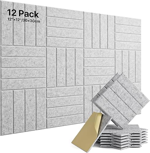Miniatura 20 de Paneles de Pared Insonorizados Autoadhesivos, Paquete de 18 Paneles Acústicos Paneles Absorbentes de Sonido Panel de Pared de Ladrillo de Alta