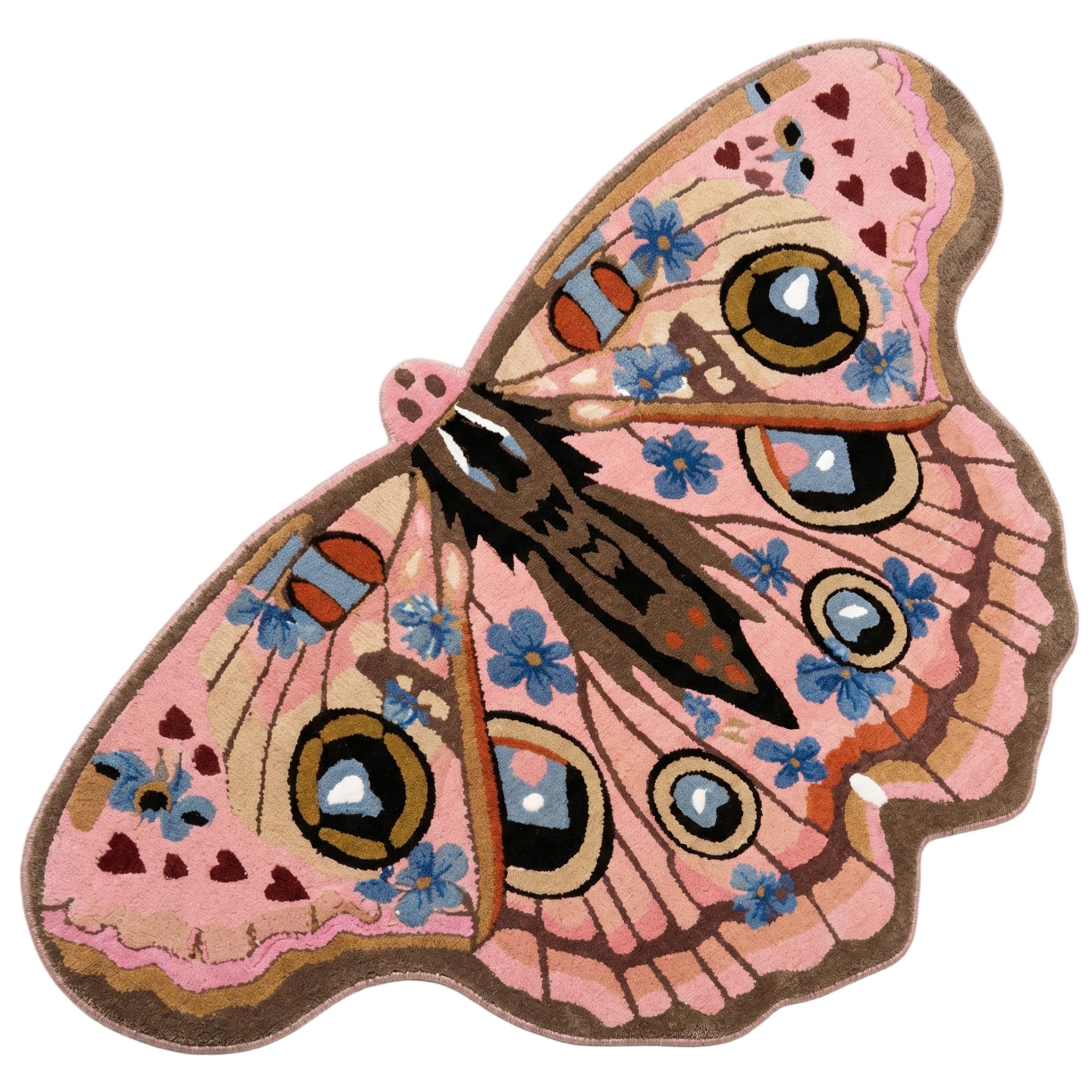 Xoeryoy Butterfly Area Rug Soft Cashmere-like Irregular Shaped Area Rug Non-slip Absorbent Decor for Bedroom, 23.62x39.37 Inch, Style 1