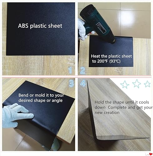 Miniatura 7 de ZHluja Hojas de plástico ABS negro 0060 pulgadas de grosor 12 x 12 pulgadas paquete de 6 para corte láser y moldeables