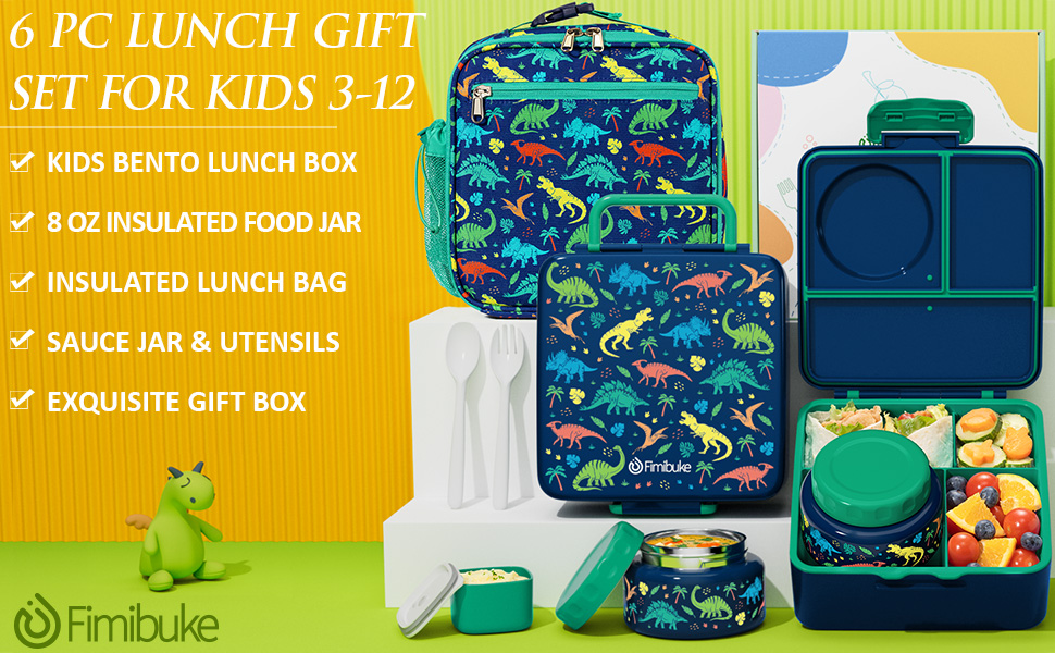 Amazon.com: Fimibuke Bento lunch Box Set for Kids Adult with 8oz