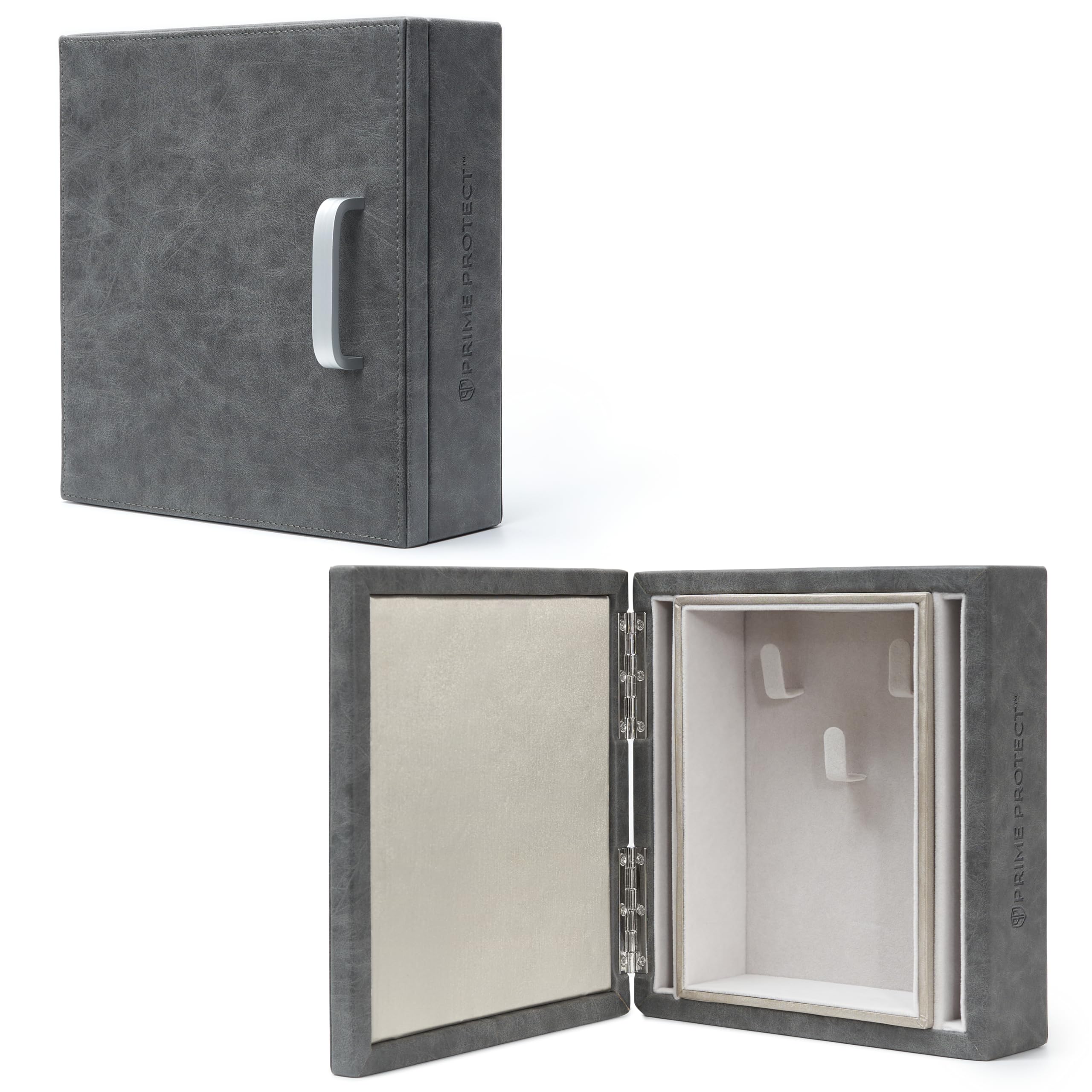 Faraday Box for Car Keys - Premium Design XL Signal Blocker| 3 Keys Capacity| PU Leather | Keyless Entry Theft Protection|Wall Mounted | Easy to Install| Extra Large (Dark Grey)