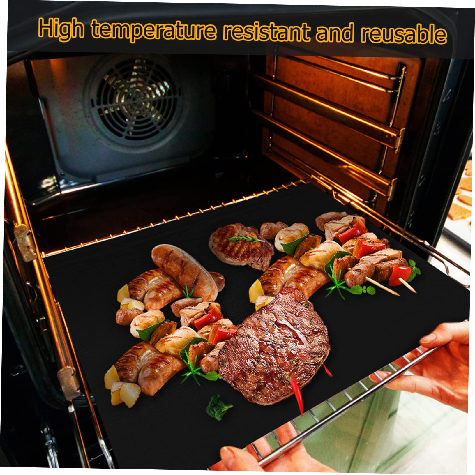 VALICLUD 9piezas Revestimientos Para Horno Antiadherentes Reutilizables Tapetes Para Hornear Parrilla Revestimientos Base Del Horno Para Estufas De Gas
