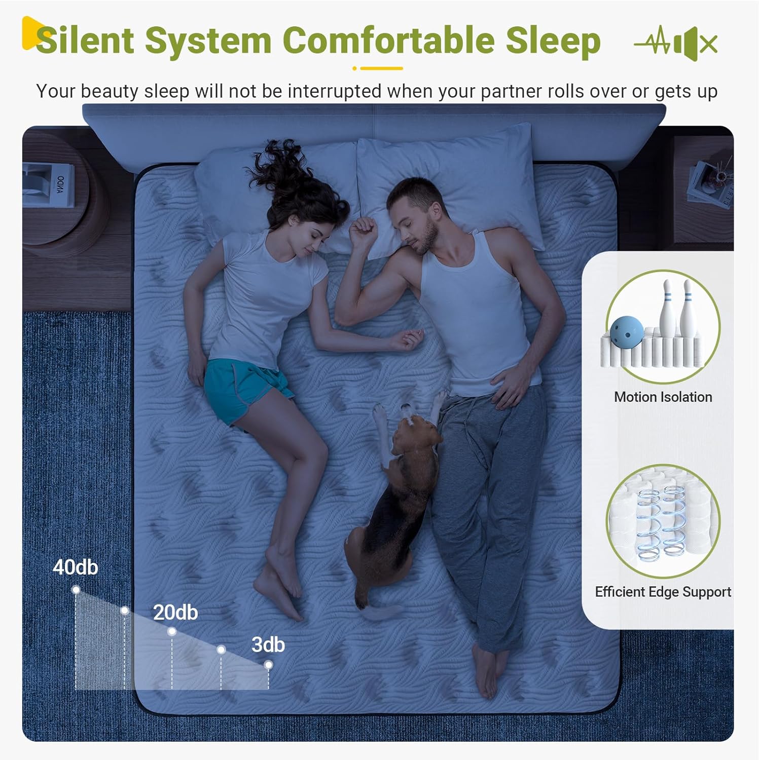 Avenco Queen Mattress, 10 Inch Hybrid Mattress with Gel Memory Foam & Pocket Springs, Medium Firm, CertiPUR-US Certified