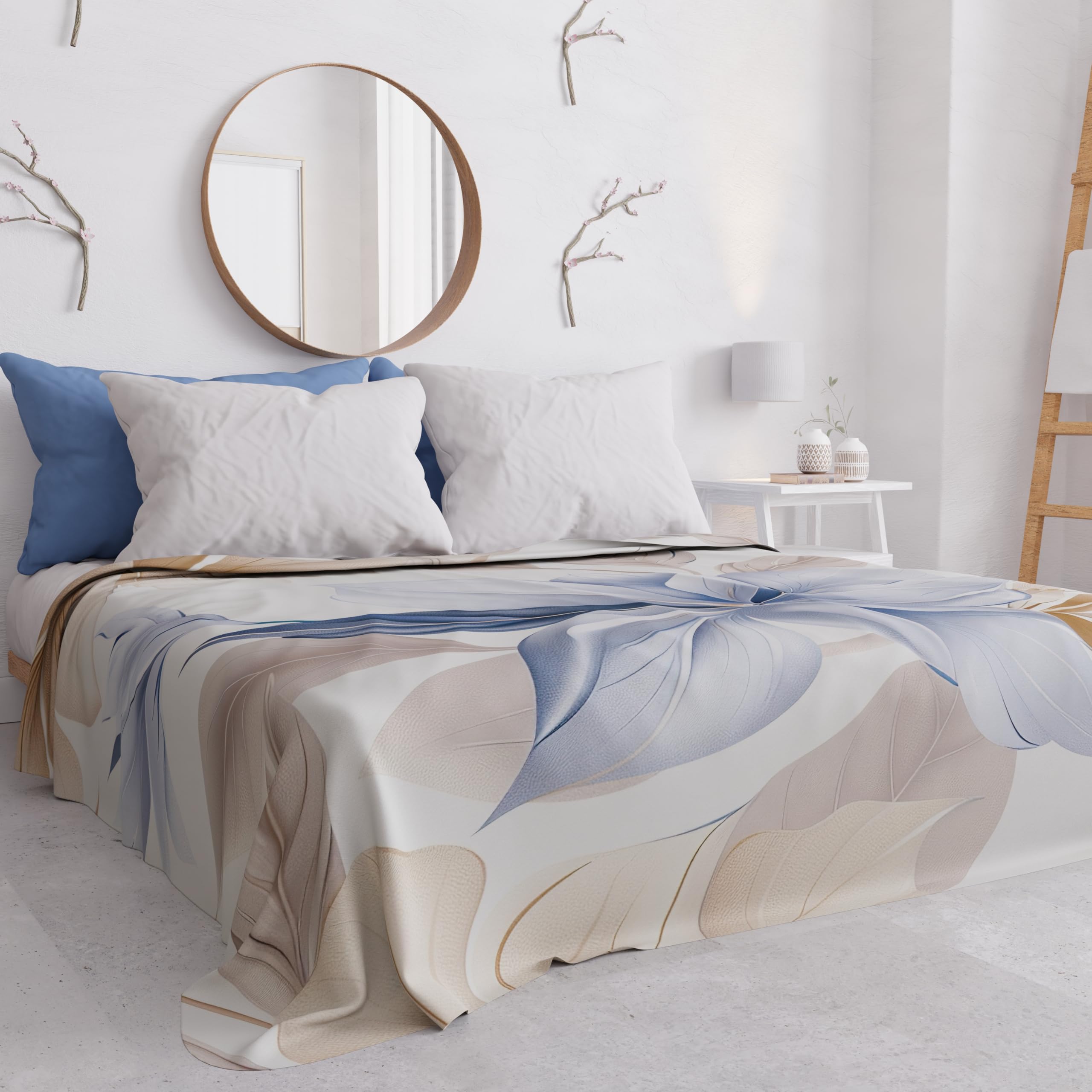 PETTI Artigiani Italiani - Spring Summer Double Bedspread Lightweight Double Bed Sheet Bedspread 164 Floral 100% Made in Italy - Image 2
