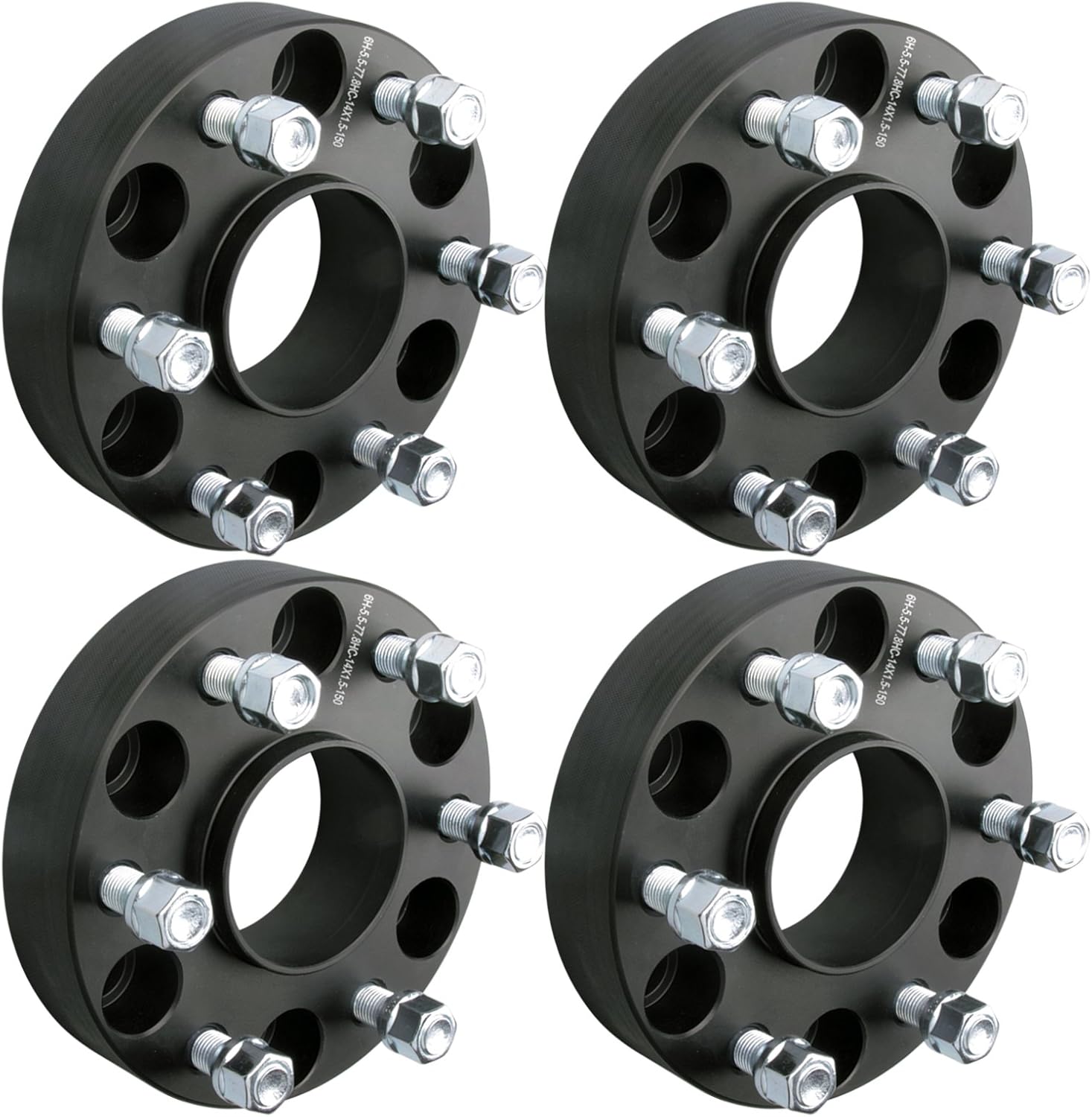 DCVAMOUS 2PC Black 6x5.5 Hubcentric Wheel Spacers 1 Inch with 14x1.5 Studs Compatible with Chevy GMC 6 Lug 6x139.7 for 1999-2025 Silverado Sierra 1500, 1988-2025 Suburban Yukon, 2019-2025 RAM-1500