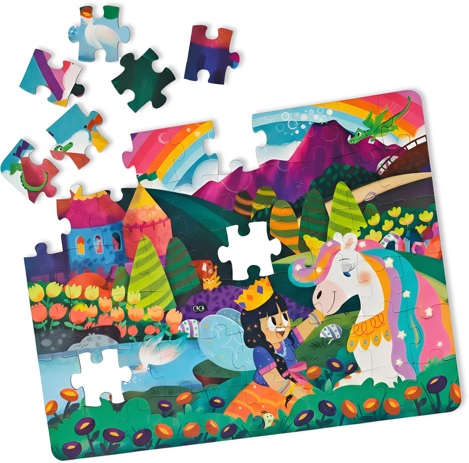 Seek & Spot Puzzle & Game - Unicorn Jigsaw Puzzle | 60 Pieces + 10 Seek Cards | Gifts for Boys and Girls Ages 4-8 | BIS Approved | Made in India-image-38