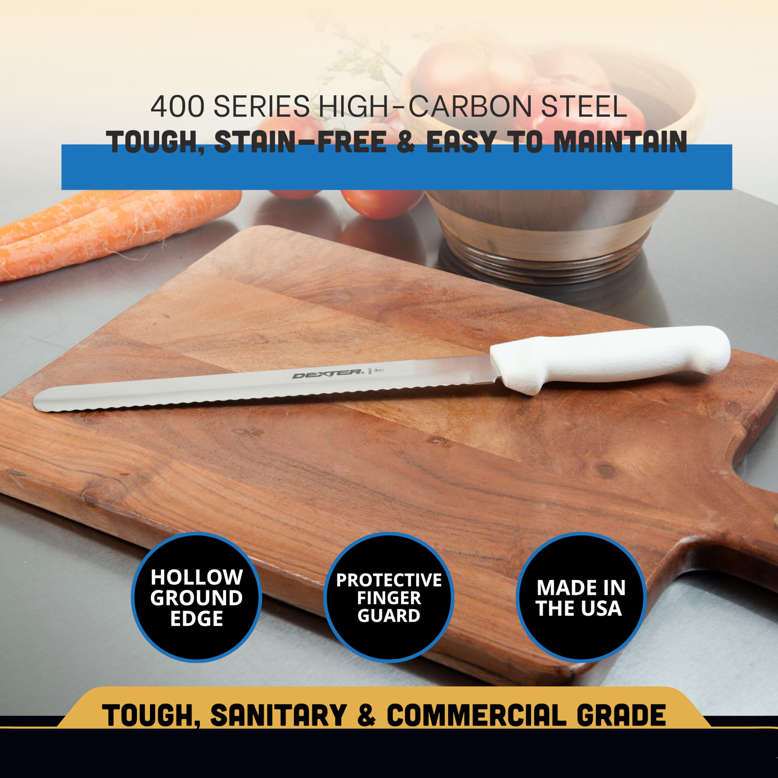 Dexter Russell P94804 BASICS 10" Scalloped Slicer Knife, Serrated Blade — Amazon image 3