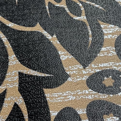 Miniatura 9 de SimpleLife4U papel de contacto PVC para empapelar cajones o estantes, autoadhesivo, en damasco y negro, de 45 x 300 cm