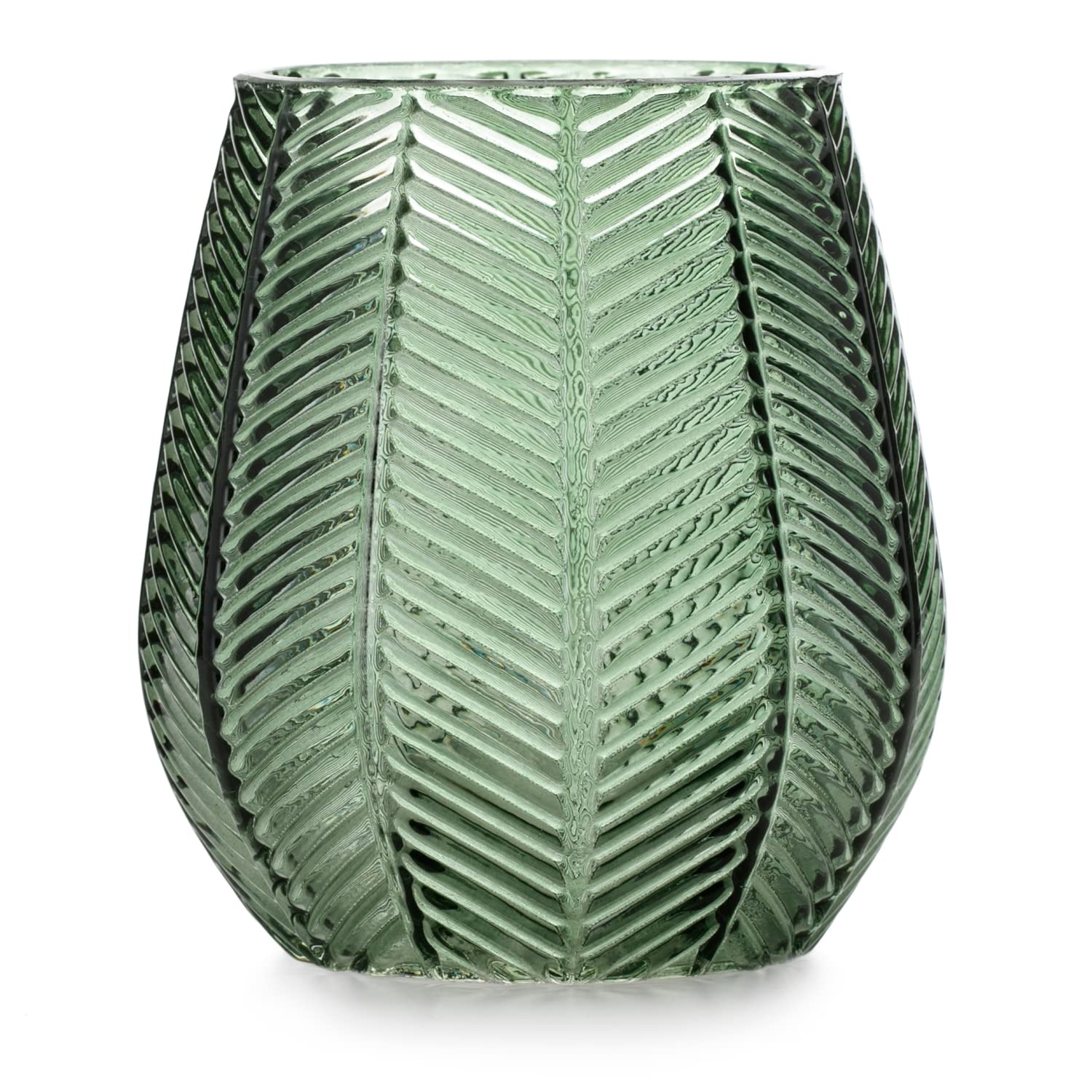 AmeliaHomeVitoria Vase 12 x 13.5 cm Decorative Glass Table Vase Bottle Green