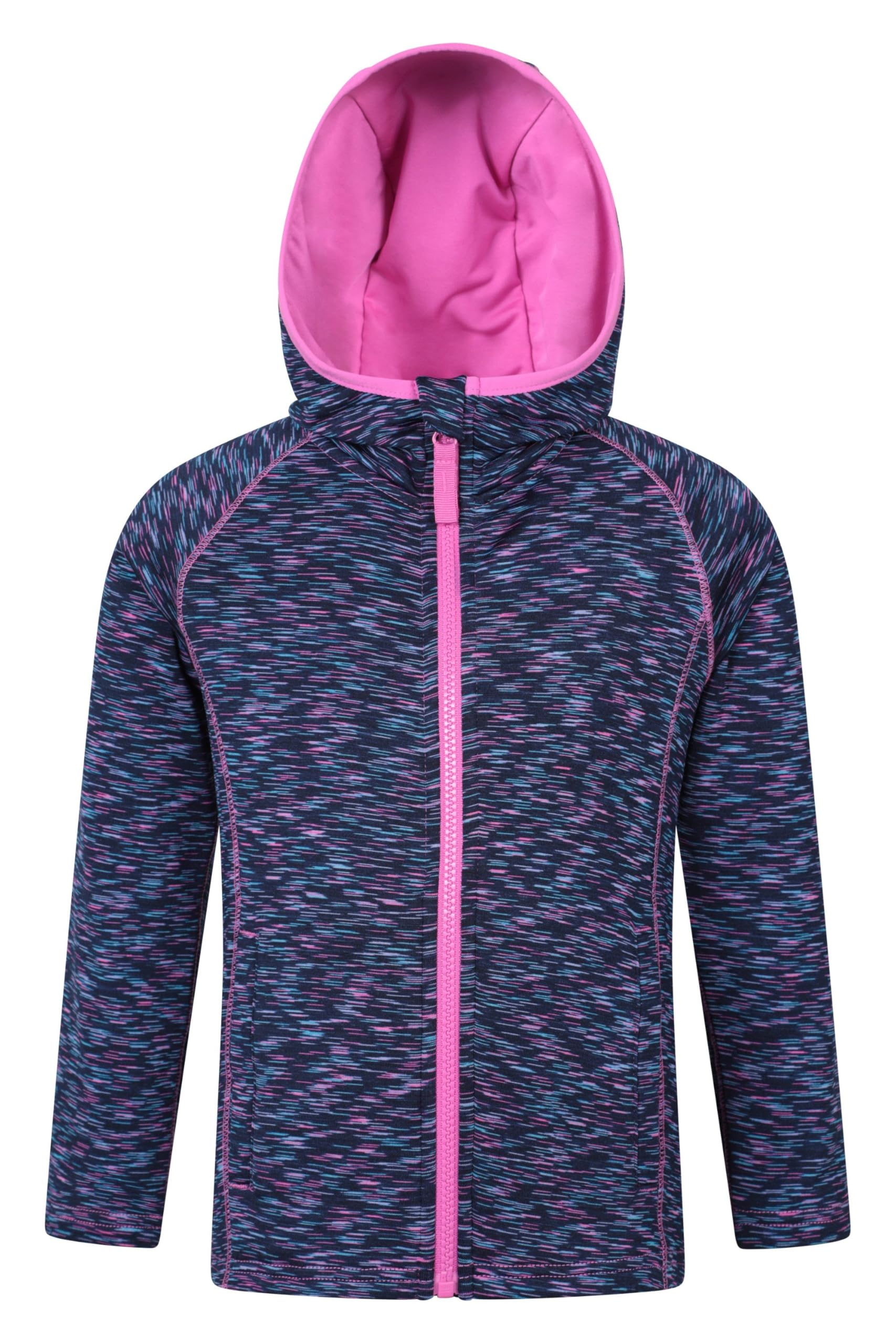 Mountain Warehouse Girls Indigo Kayleigh Stripe Hoody - Fully Lined Hoodie Childrens Jacket, Warmth, Front Pockets, Full Zip Kids Coat - For Spring Summer & Travelling 11-12Y