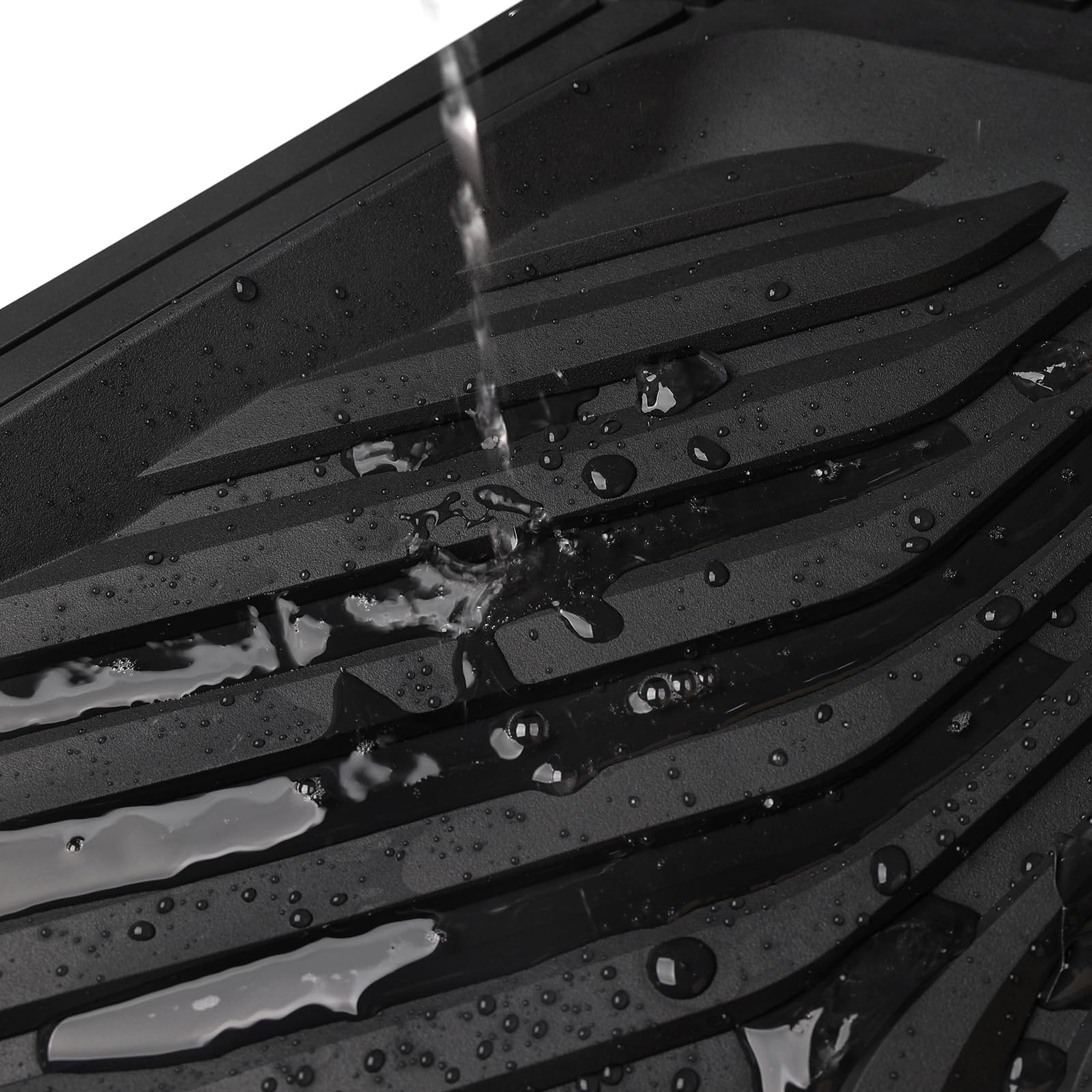 August Auto Heavy Duty Rubber Floor Mats Durable All Weather Black with Silver Aluminum Car Mats with Deep — view 7