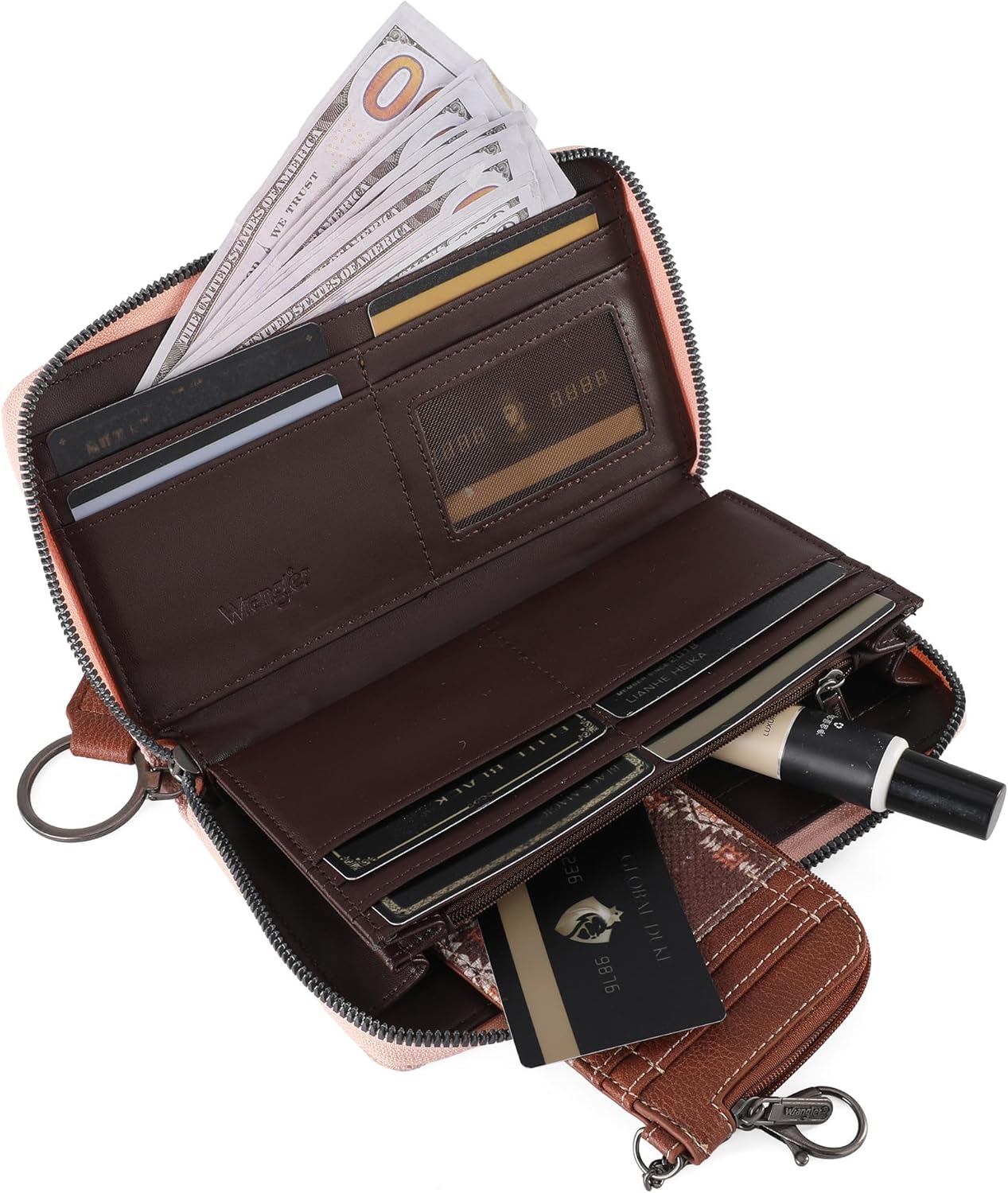 Wrangler Wallet Purse for Women Western Aztec Clutch Wristlet Wallet with Credit Card Holder - Image 4