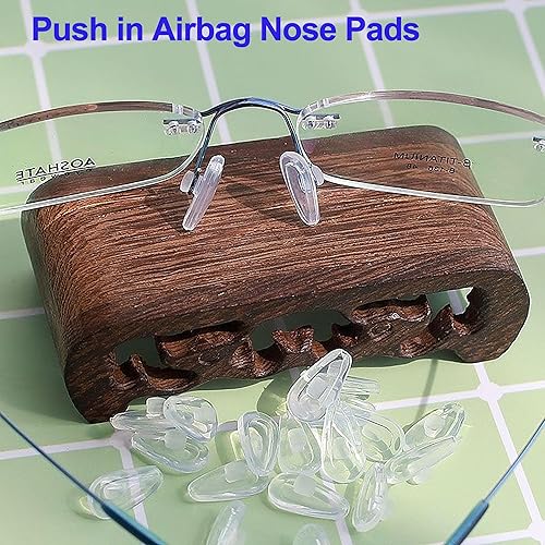 Miniatura 7 de Almohadillas de nariz para anteojos con push-in, 10 pares de gafas de cámara de aire de silicona suave, kit de repuesto de almohadillas