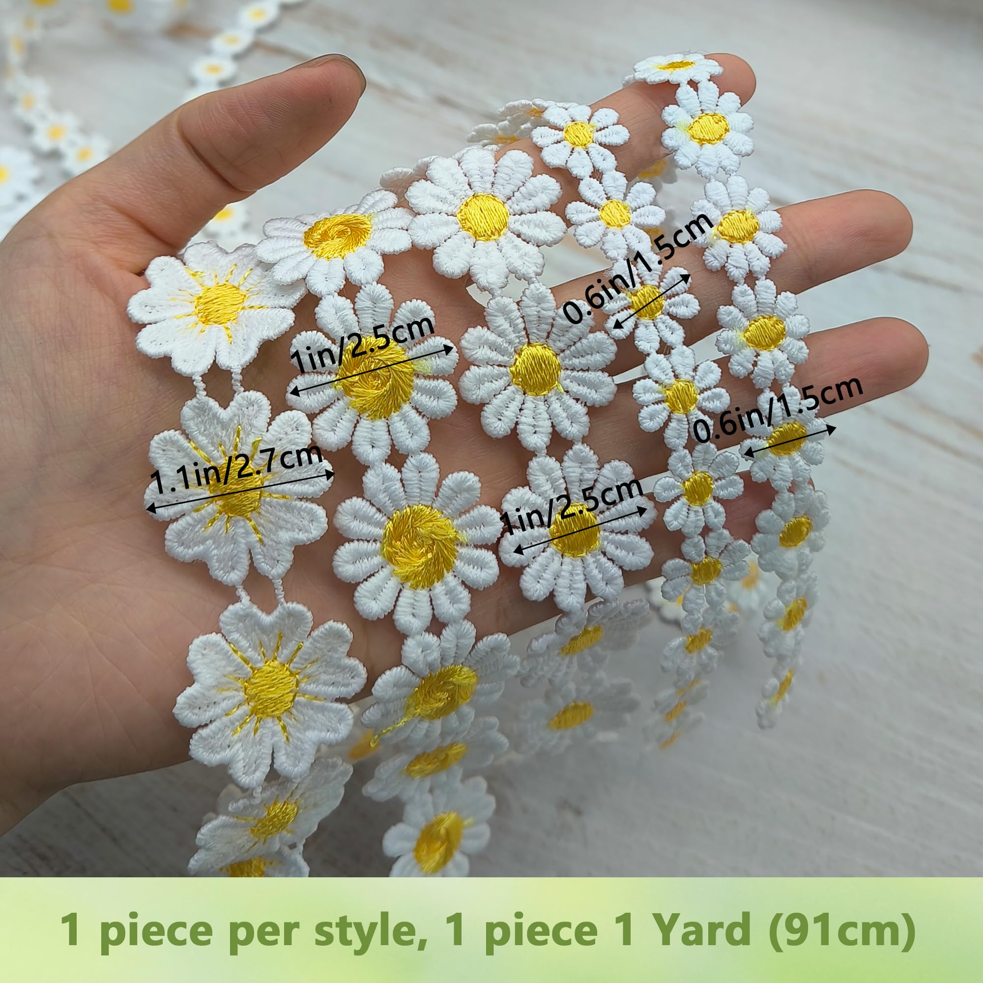 Nastro Decorativo Con Fiori - Passamaneria Elegante 3cm X 3 Yard Per Cucito Fai Da Te - Foto 4