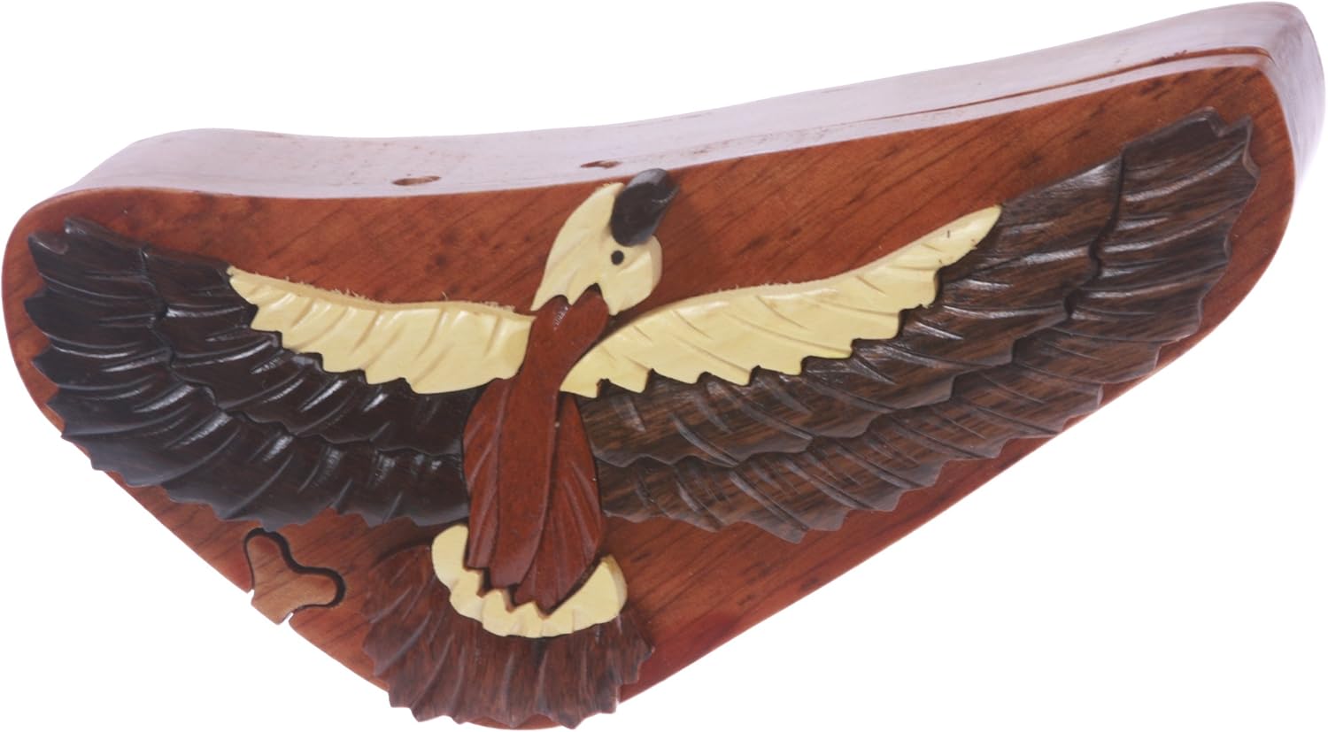 Handcrafted Wooden Animal Shape Secret Jewelry Puzzle Box - Eagle